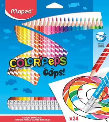 Produktbild von Maped Dreikant-Buntstift COLOR´PEPS radierbar 24er Etui
