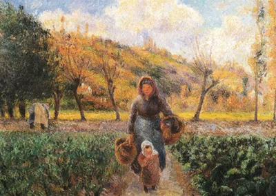Produktbild von Kunstkarte Camille Pissarro "Im Gemüsegarten"
