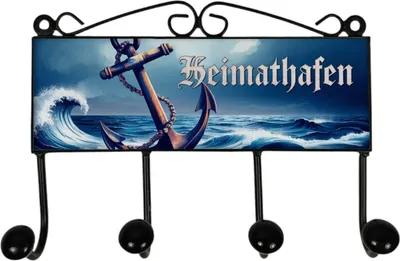 Produktbild von Anker Heimathafen Kleiderhaken Leiste mit 4 Haken maritim