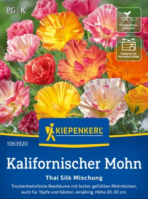 Produktbild von Kiepenkerl Kalifornischer Mohnsamen Thai Silk Eschscholzia californica 100 Pflanzen