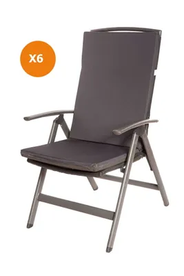 Produktbild von Stuhlkissen 6er set | Sitzkissen 110x47x4cm Anthrazit | sitzkissen gartenmöbel Polsterauflage Auflage für Stühle | stuhlkissen outdoor