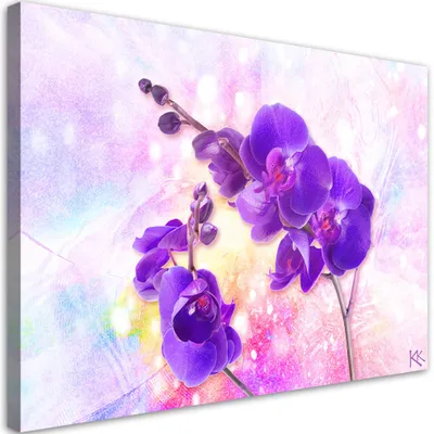 Produktbild von Leinwandbild Lila Orchideenblüte 60x40 Feeby Violett bild für die wand bereit zum aufhängen