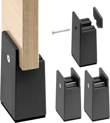 Produktbild von Famanu Möbelverhöhungen Set von 4 - Verstellbar für Tische, Stühle und Bänke - Schwarz (10 cm)