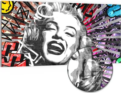 Produktbild von DEQOART Hybrid Leinwand Bild 100x50 cm 'Ikonenmoment' Wandbild Glas flach modern