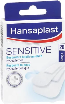 Produktbild von Hansaplast 46041-00000, Rechteckig, Weiß, Clean the wound and gently wipe away any foreign objects such as dirt or grit. Dry the skin around..., CE, 20 Stück(e)