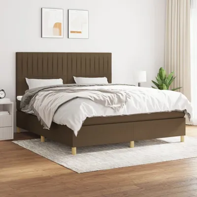 Produktbild von Design Möbel Boxspringbett mit Matratze Dunkelbraun 160x200 cm Stoff - 2024 Neu