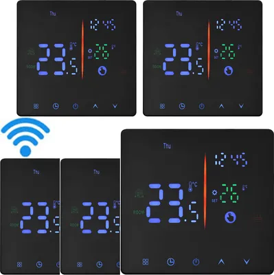 Produktbild von 5x Digital WiFi Thermostat Raumthermostat fuer 3A Warmwasserbereitung Fussbodenheizung, 2 Modus, NTC-Induktion, LCD programmierbares Raumthermostat
