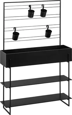 Produktbild von Dehner Hochbeet Provence mit Dekofläche, ca. 160 x 100 x 30 cm, Metall, schwarz