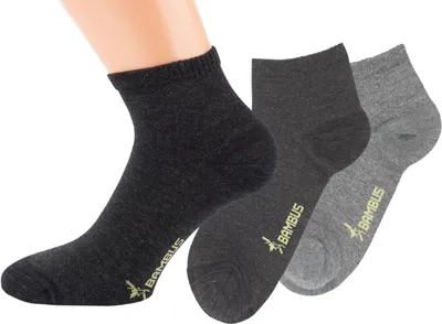 Produktbild von Bambus Viskose Kurzschaftsocken Quartersocken Melange Gr. 39-42 3 Paar