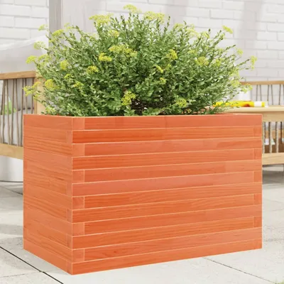Produktbild von Design Pflanzkübel Wachsbraun 70x40x46 cm Massivholz Kiefer, Gabionen 2024 Neu