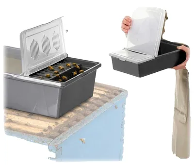 Produktbild von Bienenfütterer, 3-Kammer-Design, langlebige Kunststoffkonstruktion, GRAU