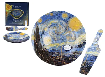 Image de Carmani, assiette décorative avec spatule - VAN GOGH/Starry Night