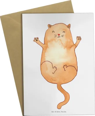 Produktbild von Mr. & Mrs. Panda Glückwunschkarte Katze Umarmen - Weiß - Geschenk, Freundin, Familie, genesungskarte, osterkarte, osterkarten, einladungskarten, Cats, Katzen, Cat