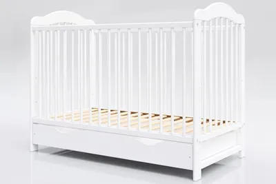 Łóżeczko niemowlęce ALEK z szufladą 120x60 cm biały – zdjęcie produktu 1