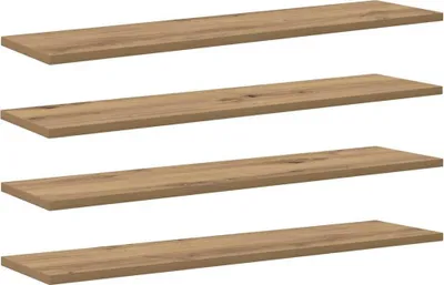 Obrázok produktu pre vidaXL Regálová doska, 3 úrovne, 4 kusy, 80 x 20 x 1,5 cm, drevovláknitá doska, hnedá