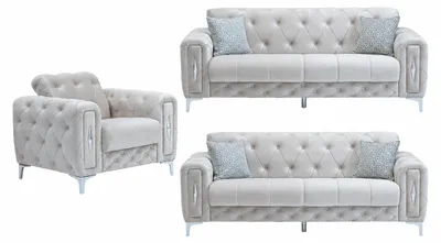 Produktbild von Sofa Set Patna, Hellgrau-Beige Stellvariante 2+2+1