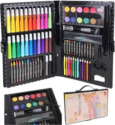 Produktbild von KUNSTSET Malset Koffer KUNST KINDER JUGENDLICHE SCHULE SCHULSACHEN HOBBY