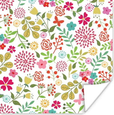 Produktbild von MuchoWow® Poster Blumen - Farben - Muster 75x75 cm - Wand Dekoration