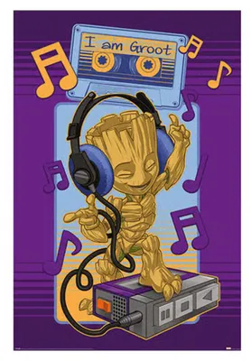 Produktbild von Guardians Of The Galaxy - "Groot Casette" Maxi-Poster CD2150 (Einheitsgröße) (Bunt)