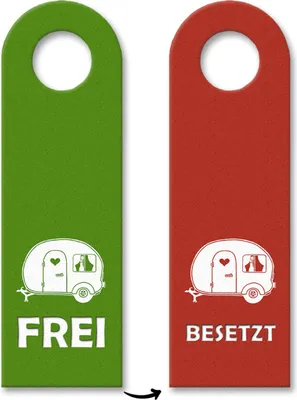 Produktbild von Frei oder Besetzt Camping-Türhänger in grün-rot Camping Klo Toilette Wohnmobil