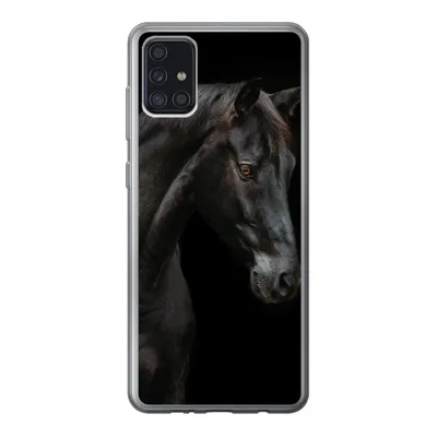 Produktbild von MuchoWow® Handyhülle Schutzhülle Hülle für Samsung Galaxy A52 5G Pferd - Tier - Schwarz Silikon Softcase Handy Hülle - Umschlag