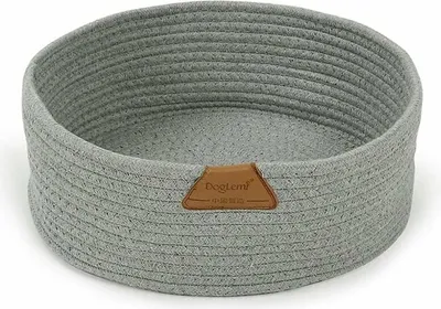 Produktbild von Rundes Katzennest, Korb, Bett, Nest, Versteck, Katzenkissen-Design, graue Innenseite, weiche, gemütliche Baumwolle, weicher Stoff, bequem, warm, waschbar, Kratzbaum für Haustiere, Kätzchen, Welpen, klein
