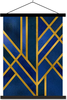 Produktbild von MuchoWow® Textilposter Design - Gold - Luxus 40x53 cm mit schwarzem Rahmen - Abbildung