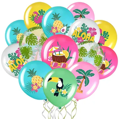 Image de Ballons hawaïens - 50 pièces, décorations colorées pour les fêtes