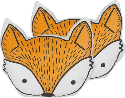 Produktbild von BELIANI Dekokissen Orange Baumwolle 2er Set Fuchsmotiv 50 x 40 cm Wohnzimmer Kinderzimmer