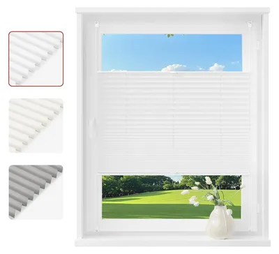 Immagine prodotto di Tendina plissettata - Senza trapano - 100 x 130 cm - Bianco