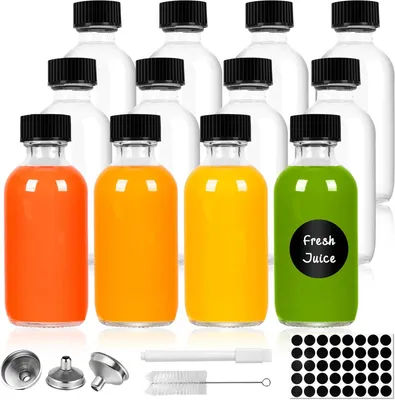 Produktbild von Schnapsglas 12 Stück Schnapsflaschen zum Befüllen mit Deckel, 60 ml, kleine Glasflaschen zum Befüllen, Mini-Glasflaschen, kleine Schnapsflaschen, Mini