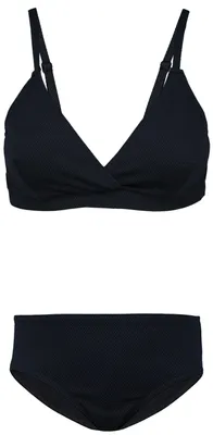 Produktbild von Aquarti Mädchen Bikini Set Bustier Bikinislip Zweiteiliger Badeanzug, Farbe: 039 Jacquard Punkte Schwarz, Größe: 164