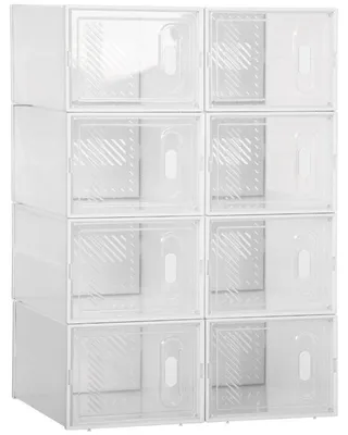 Immagine prodotto di Armadietto per scarpe con 8 scomparti – Sistema modulare per l'organizzazione delle scarpe | Colore: Trasparente | Dimensioni: 25x35x19 cm
