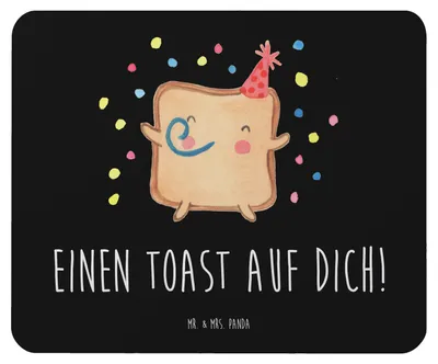 Produktbild von Mr. & Mrs. Panda Mauspad Toast Party - Schwarz - Geschenk, pc, Mitbringsel, Hochzeitstag, Mouse Pad, Freund, Freundin, für Frauen, Mousepad, laptop, Valentinstag
