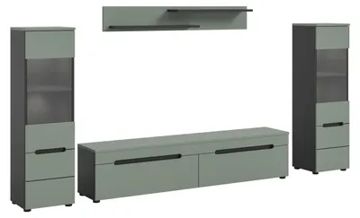 Produktbild von Canu Regal C1 System inkl. Beleuchtung staubgrün, dunkelgrau.