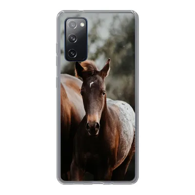 Produktbild von MuchoWow® Handyhülle Schutzhülle Hülle für Samsung Galaxy S20 FE Pferde - Wald - Berge Silikon Softcase Handy Hülle - Abdeckung