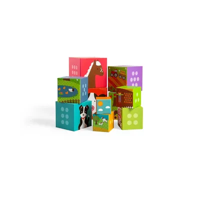 Obrázok produktu pre Bigjigs Toys Didaktické kostky farma