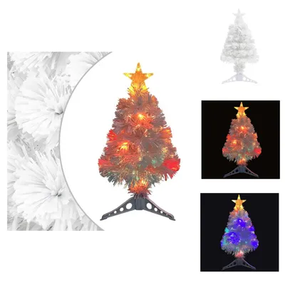 Produktbild von vidaXL Künstlicher Weihnachtsbaum mit Beleuchtung Weiß 64 cm Glasfaser -  Weihnachtsbäume