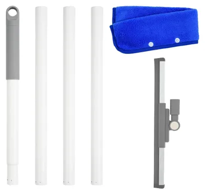 Produktbild von Fensterreiniger Fensterwischer 136 cm, Einziehbarer Fensterwischer für effiziente Reinigung von Glas, Wasserschieber Bodenabzieher mit Silikonabzieher, Spiegel und Böden