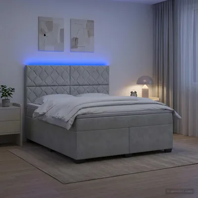Immagine prodotto di Maison Exclusive - Letto boxspring con materasso Grigio chiaro 140 x 200 cm Velluto