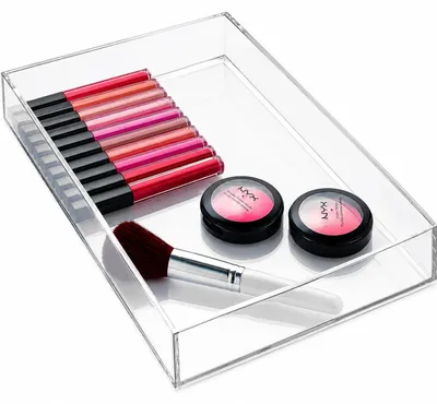 Besteckbox aus Kunststoff, stapelbar, transparent, 20,3x30,5 cm