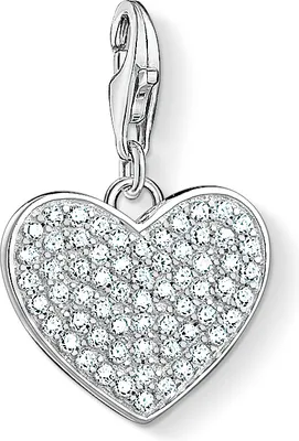 Produktbild von Thomas Sabo Anhänger Charm-Club Herz Pave 925 Sterling Silber Zirkonia Weiß 1570-051-14
