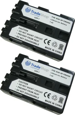 Produktbild von 2x Trade-Shop Li-Ion Akku, 7,2V / 1800mAh ersetzt Sony NP-FM500, NP-FM500H, NP-FM55H, CS-FM55H, CS-FM500H