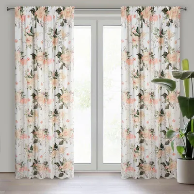 Produktbild von Eurofirany 422584, Durchscheinend, Weiß, Muster, Polyester, Aufhängungshaken, 190 g/m²