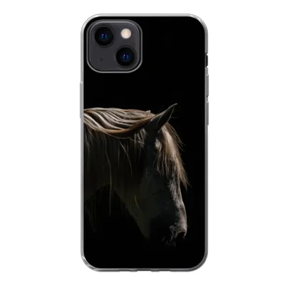 Produktbild von MuchoWow® Handyhülle Schutzhülle Hülle für iPhone 13 mini Pferd - Tiere - Weiß Silikon Softcase Handy Hülle - Softcase