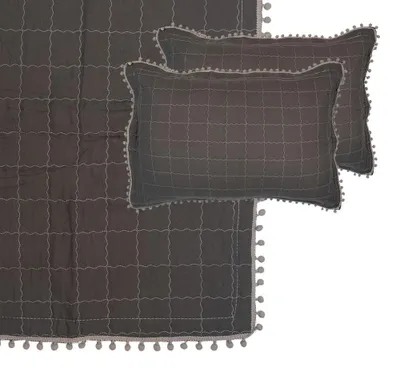 Produktbild von Clayre & Eef Tagesdecke 220x240 cm Grau Polyester