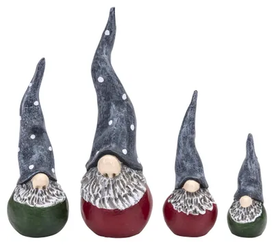 Produktbild von Nääsgränsgården - Santa Zipfelmütze 4 Stück H: 4,5-10 cm rot/grün