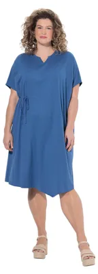 Produktbild von Ulla Popken Damen große Größen Übergrößen Plus Size Midikleid, Tunika-Ausschnitt