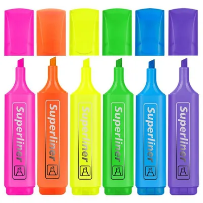Immagine prodotto di Set di 6 evidenziatori colorati fluorescenti per scuola, università e ufficio