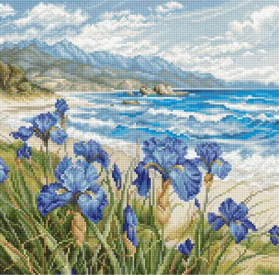 Productafbeelding van Letistitch Kreuzstich Stickpackung "Blaue Harmonie", Zählmuster, 24x24cm